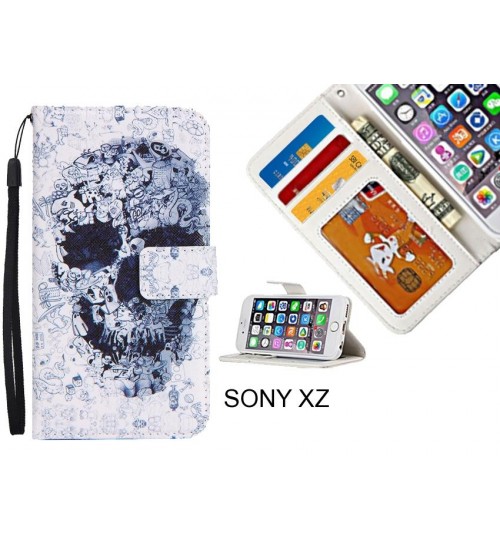 SONY XZ case 3 card leather wallet case printed ID