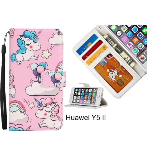 Huawei Y5 II case 3 card leather wallet case printed ID