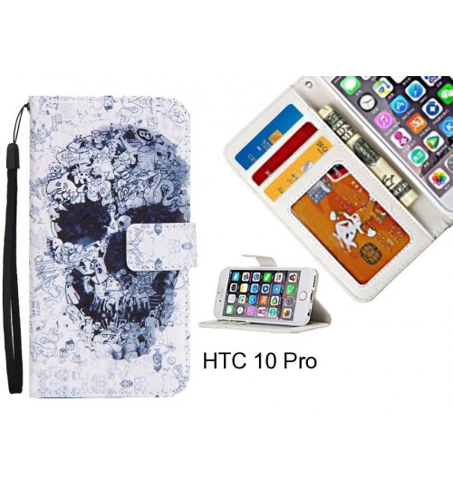 HTC 10 Pro case 3 card leather wallet case printed ID