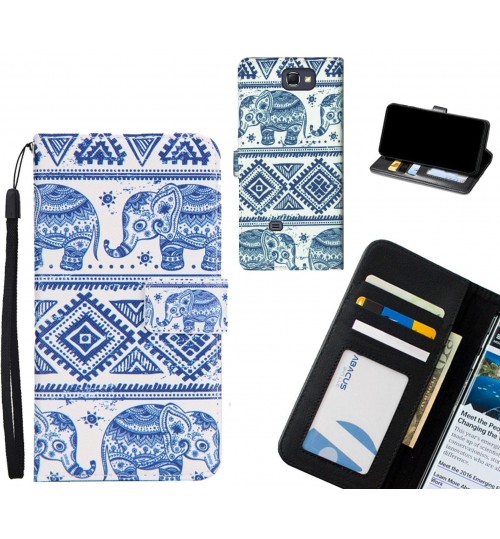 Galaxy Note 2 case 3 card leather wallet case printed ID