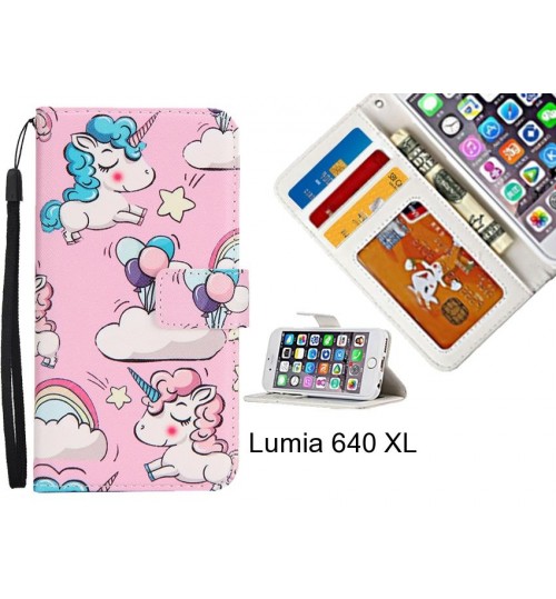 Lumia 640 XL case 3 card leather wallet case printed ID