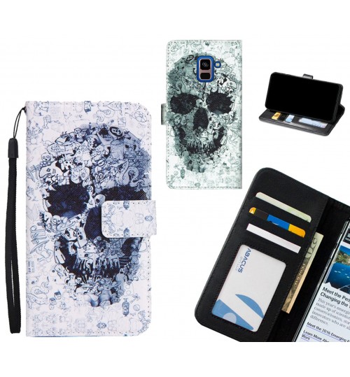 Galaxy A8 PLUS (2018) case 3 card leather wallet case printed ID