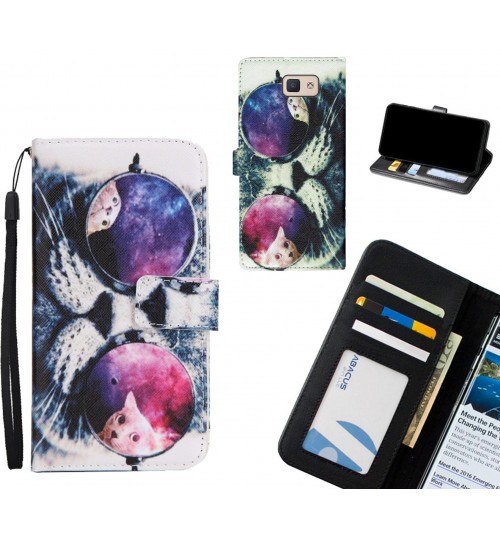 Galaxy J5 Prime case 3 card leather wallet case printed ID