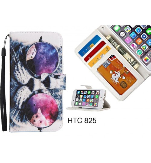 HTC 825 case 3 card leather wallet case printed ID