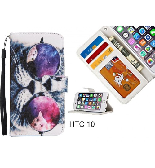 HTC 10 case 3 card leather wallet case printed ID