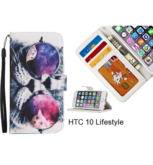 HTC 10 Lifestyle case 3 card leather wallet case printed ID