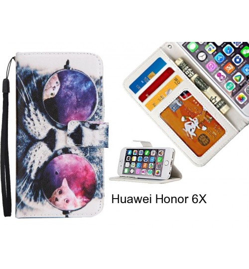 Huawei Honor 6X case 3 card leather wallet case printed ID