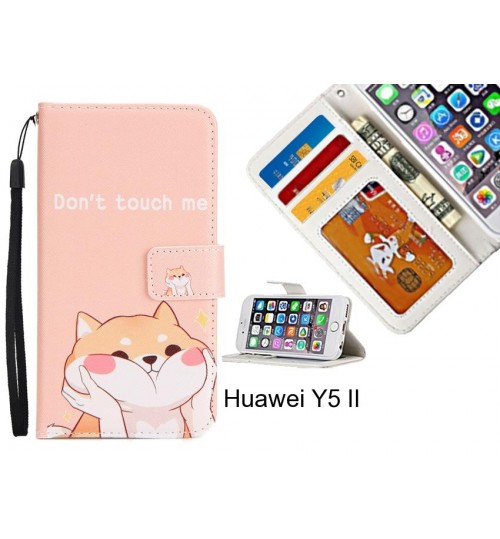 Huawei Y5 II case 3 card leather wallet case printed ID