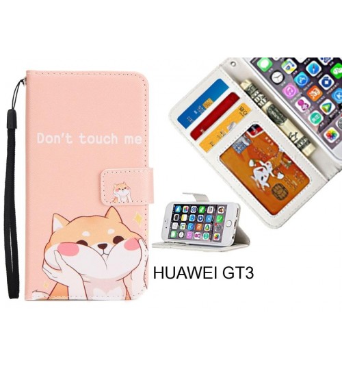 HUAWEI GT3 case 3 card leather wallet case printed ID