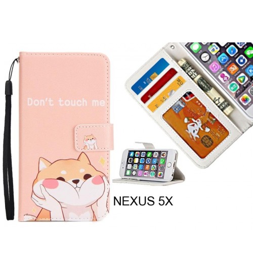 NEXUS 5X case 3 card leather wallet case printed ID