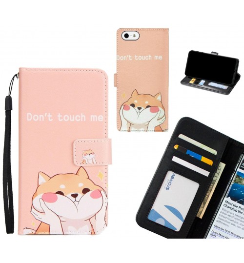 IPHONE 5 case 3 card leather wallet case printed ID