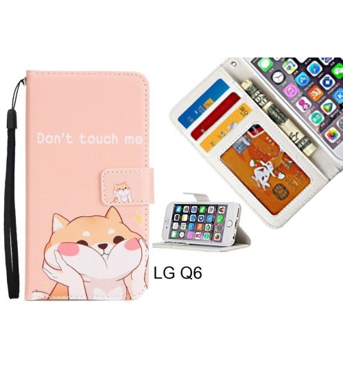 LG Q6 case 3 card leather wallet case printed ID