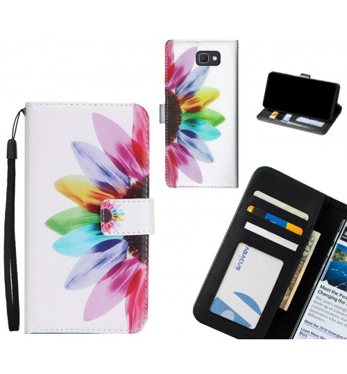 Galaxy J7 Prime case 3 card leather wallet case printed ID