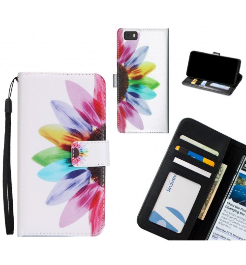 HUAWEI P8 LITE case 3 card leather wallet case printed ID