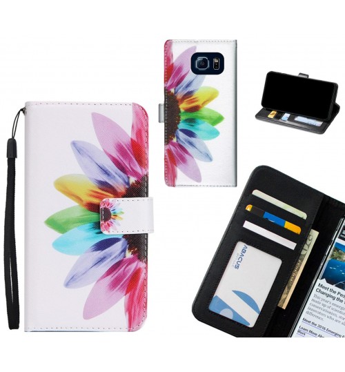 Galaxy S6 case 3 card leather wallet case printed ID