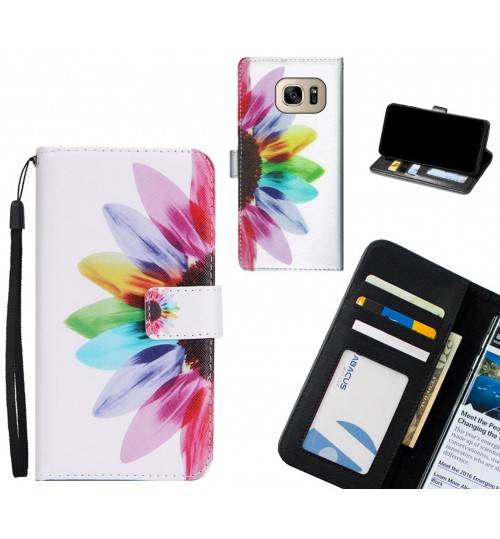 Galaxy S7 case 3 card leather wallet case printed ID
