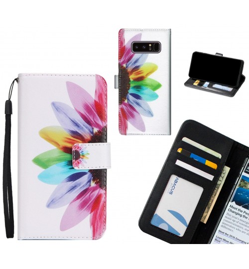 Galaxy Note 8 case 3 card leather wallet case printed ID