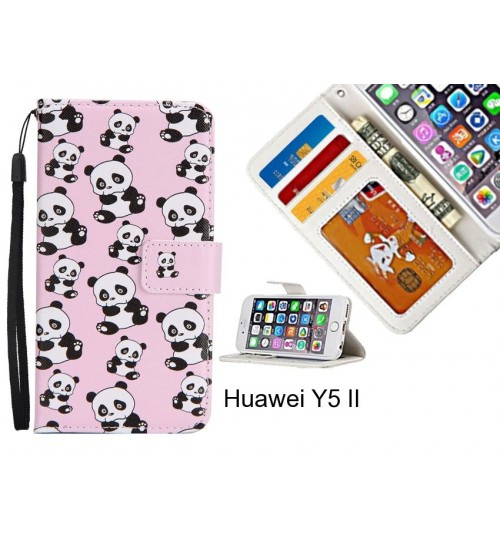 Huawei Y5 II case 3 card leather wallet case printed ID