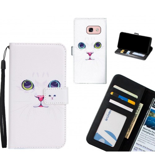 Galaxy A3 2017 case 3 card leather wallet case printed ID