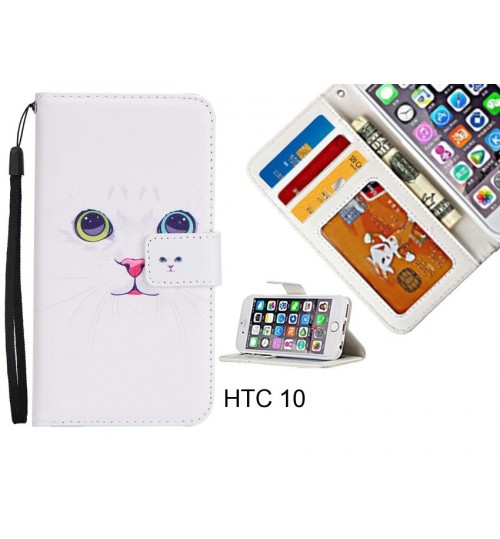 HTC 10 case 3 card leather wallet case printed ID