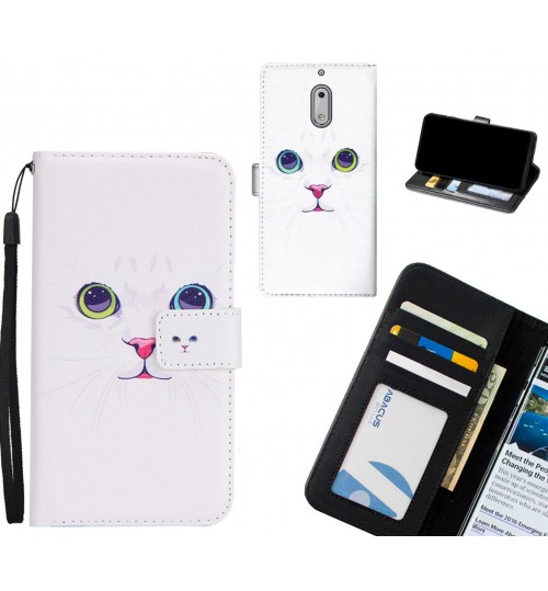 Nokia 6 case 3 card leather wallet case printed ID