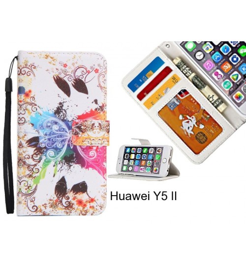 Huawei Y5 II case 3 card leather wallet case printed ID