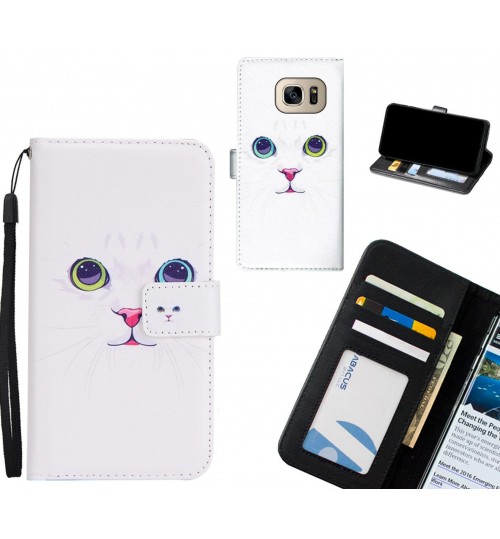 Galaxy S7 case 3 card leather wallet case printed ID