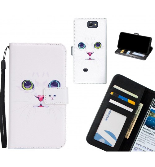 Galaxy Note 2 case 3 card leather wallet case printed ID