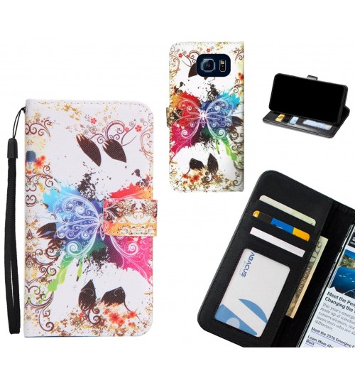 Galaxy S6 case 3 card leather wallet case printed ID