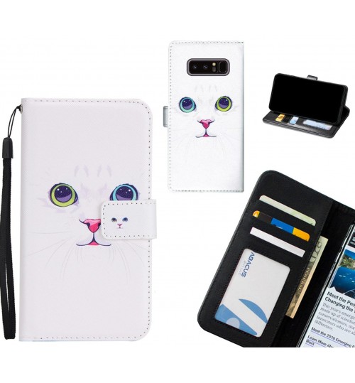 Galaxy Note 8 case 3 card leather wallet case printed ID