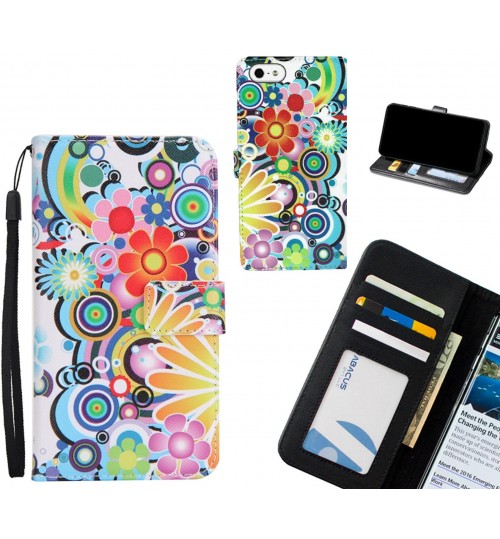 IPHONE 5 case 3 card leather wallet case printed ID