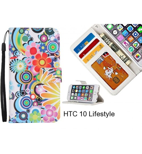 HTC 10 Lifestyle case 3 card leather wallet case printed ID