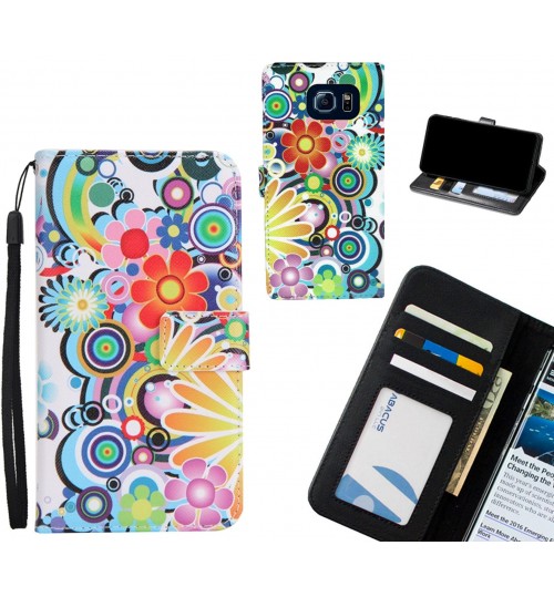 Galaxy S6 case 3 card leather wallet case printed ID