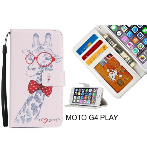 MOTO G4 PLAY case 3 card leather wallet case printed ID