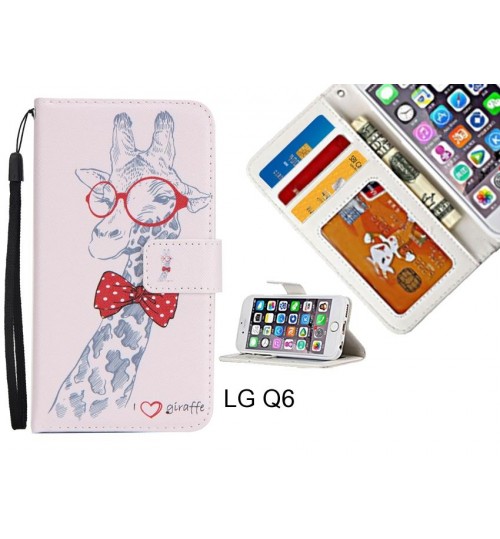 LG Q6 case 3 card leather wallet case printed ID