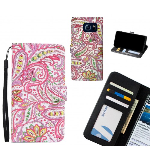 Galaxy S6 case 3 card leather wallet case printed ID