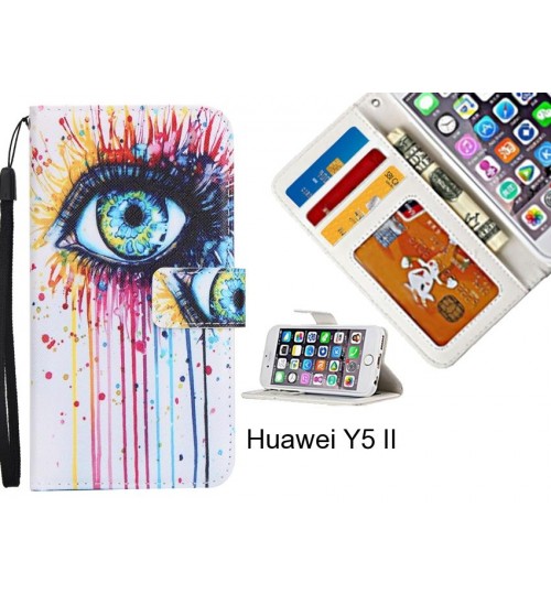 Huawei Y5 II case 3 card leather wallet case printed ID