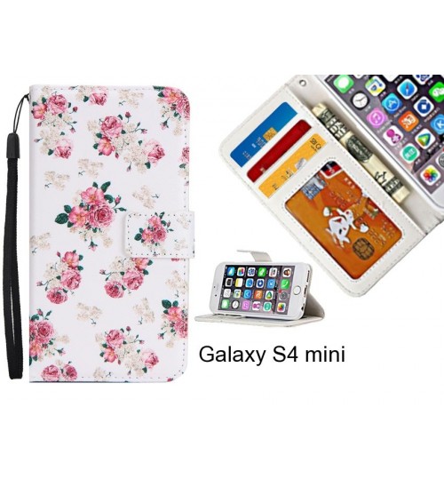 Galaxy S4 mini case 3 card leather wallet case printed ID