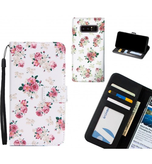 Galaxy Note 8 case 3 card leather wallet case printed ID