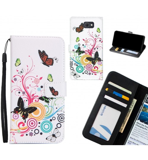 Galaxy J7 Prime case 3 card leather wallet case printed ID