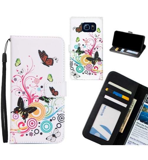 Galaxy S6 case 3 card leather wallet case printed ID