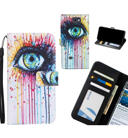 Galaxy Note 2 case 3 card leather wallet case printed ID