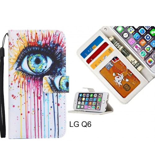 LG Q6 case 3 card leather wallet case printed ID