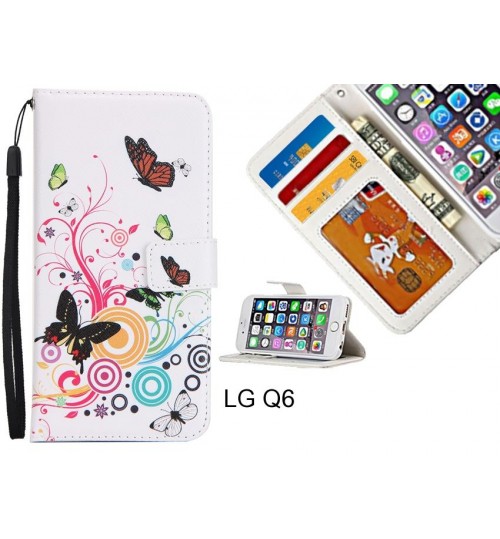 LG Q6 case 3 card leather wallet case printed ID