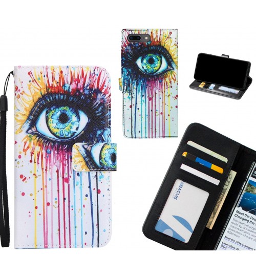 IPHONE 8 PLUS case 3 card leather wallet case printed ID