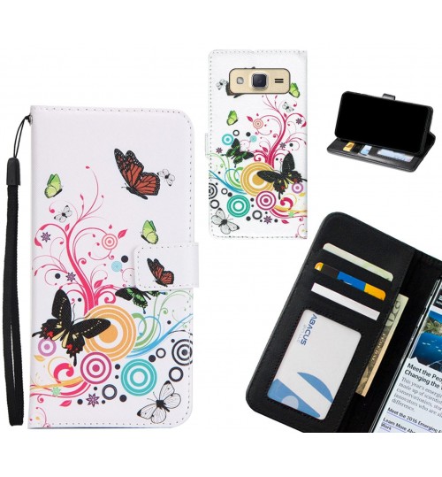 Galaxy J2 case 3 card leather wallet case printed ID