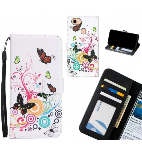 Oppo A75 case 3 card leather wallet case printed ID