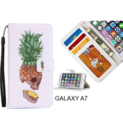 GALAXY A7 case 3 card leather wallet case printed ID