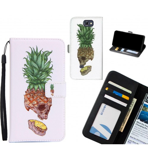 Galaxy Note 2 case 3 card leather wallet case printed ID