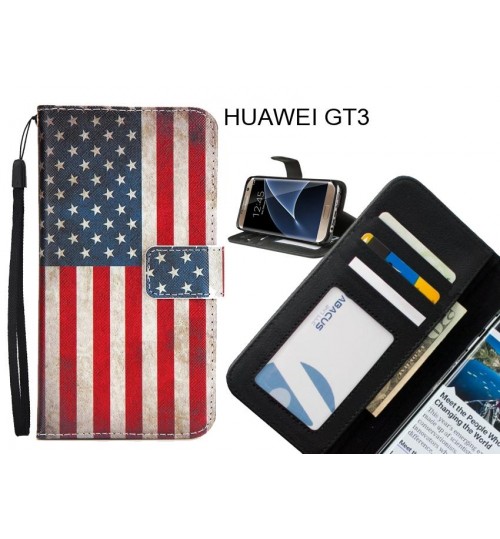 HUAWEI GT3 case 3 card leather wallet case printed ID